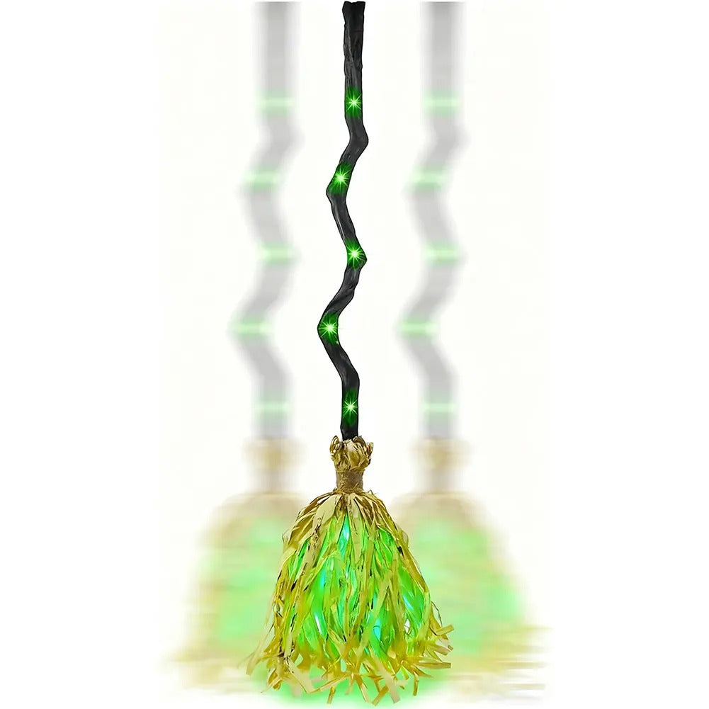 Floating Witch's Brooms – Animated Halloween Broomstick with Lights & Spooky Sounds