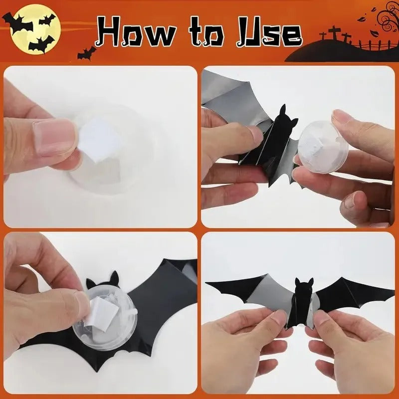 Halloween 3D Lighted Bats – Purple & Green LED Window & Wall Stickers