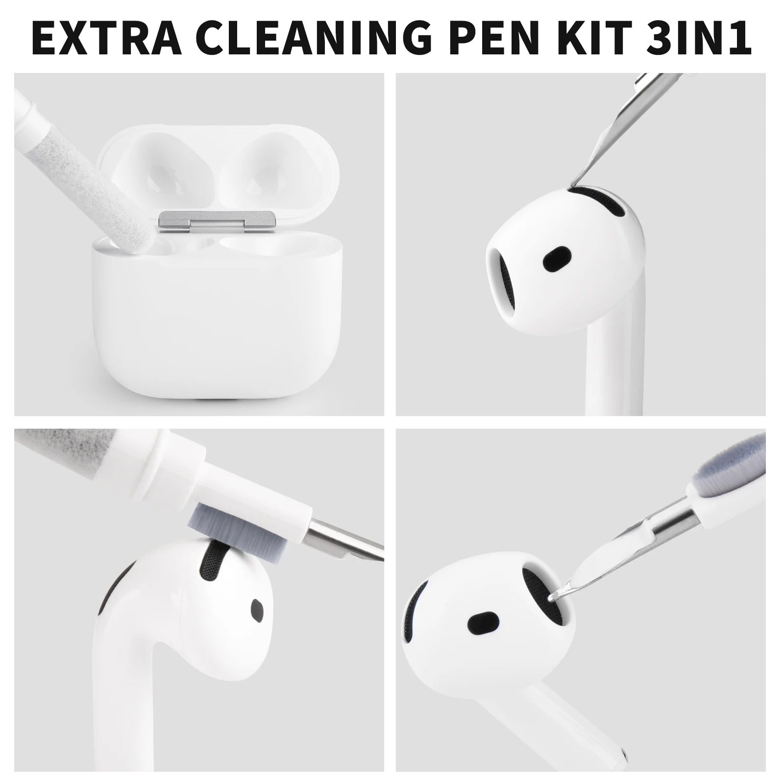 3-in-1 Earphone Cleaning Kit – Brush Pen for AirPods Pro, Samsung Galaxy Buds & All Bluetooth Earbuds - QuirkyFindsHub