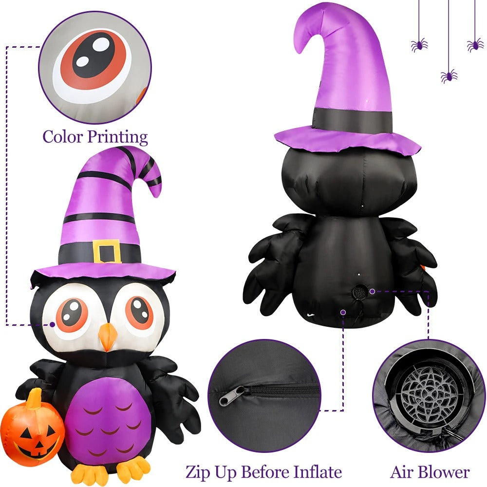 Owl Inflatables Halloween Decorations – Pumpkin Creepy Terror Scary Props