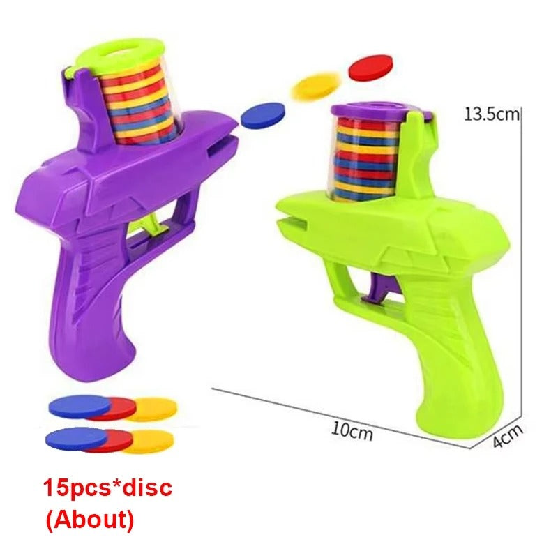 Foam Disc Gun Toy | Flying Disc Shooting Launcher for Kids & Outdoor Play
