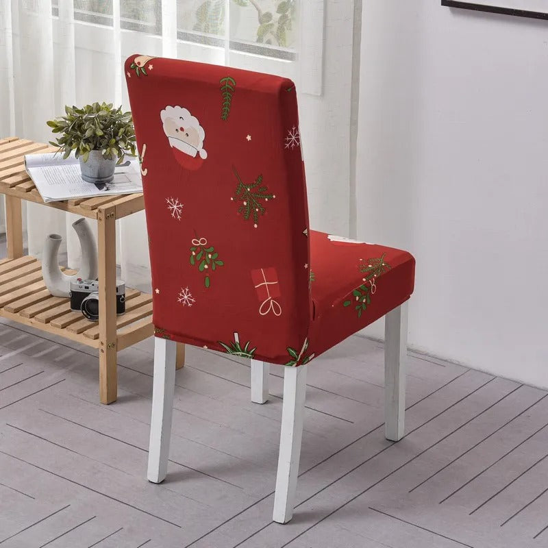 Christmas Dining Chair Covers – Stretch Seat Protector Slipcovers for Xmas Holiday Table Decor