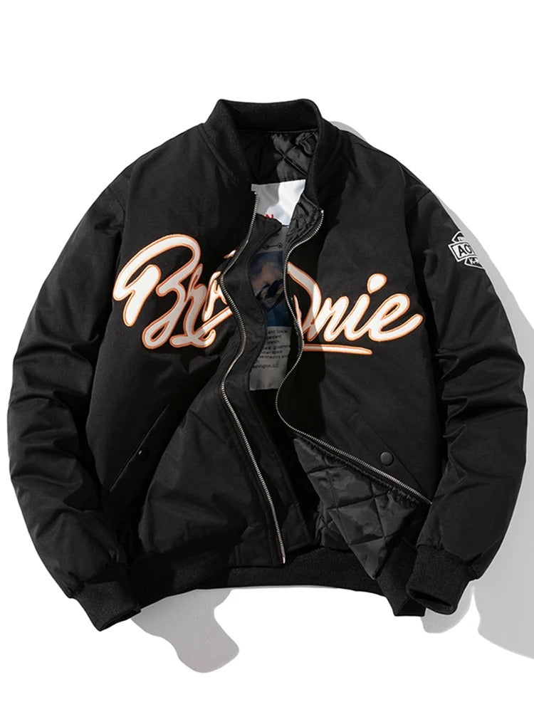 Embroidered Baseball Bomber Jacket - Korean Trendy Pilot Outerwear