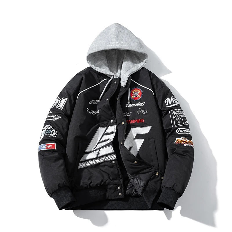 Letter Embroidery Autumn Winter Jacket – Warm Streetwear Style
