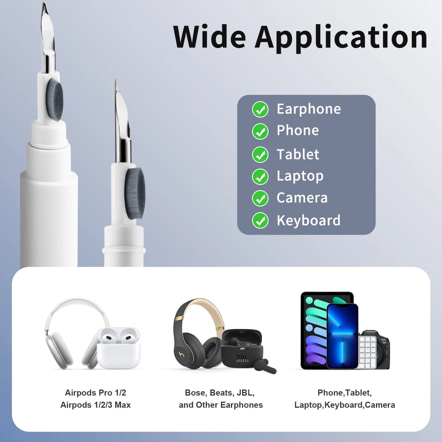 3-in-1 Earphone Cleaning Kit – Brush Pen for AirPods Pro, Samsung Galaxy Buds & All Bluetooth Earbuds - QuirkyFindsHub