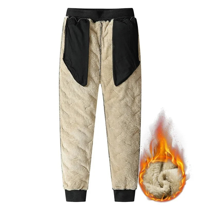 Men’s Winter Fleece Sweatpants – Plush Thick Lambswool Thermal Trousers for Cold Weather