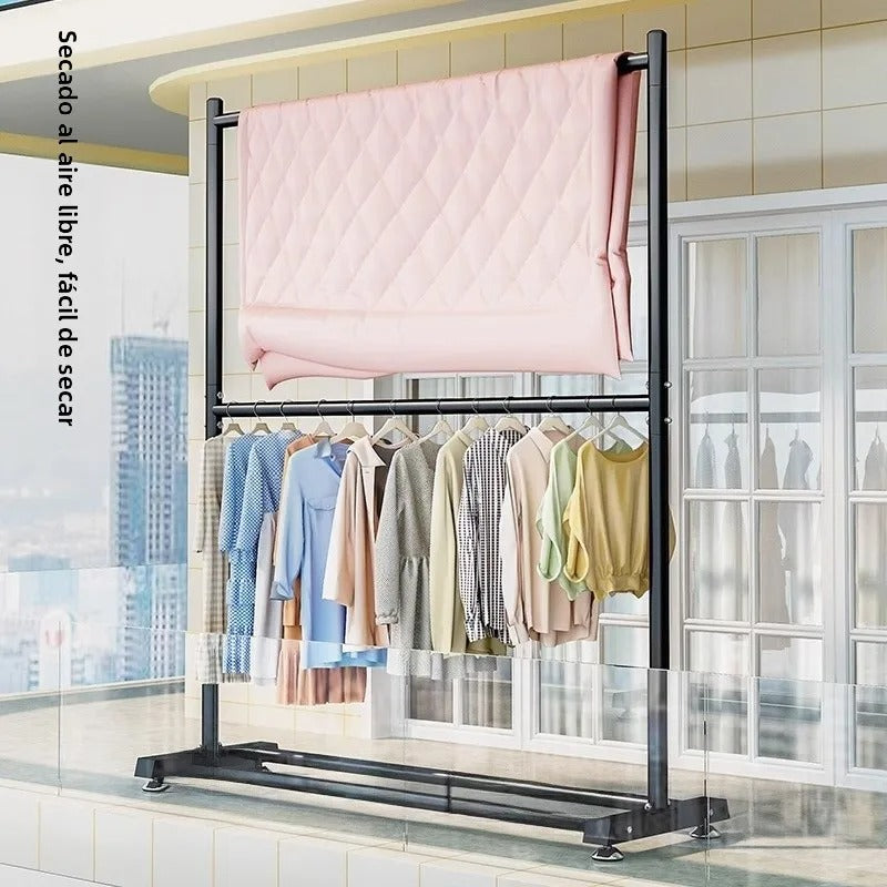 Double Layer Clothes Drying Rack - Heavy Duty Floor Standing Organizer