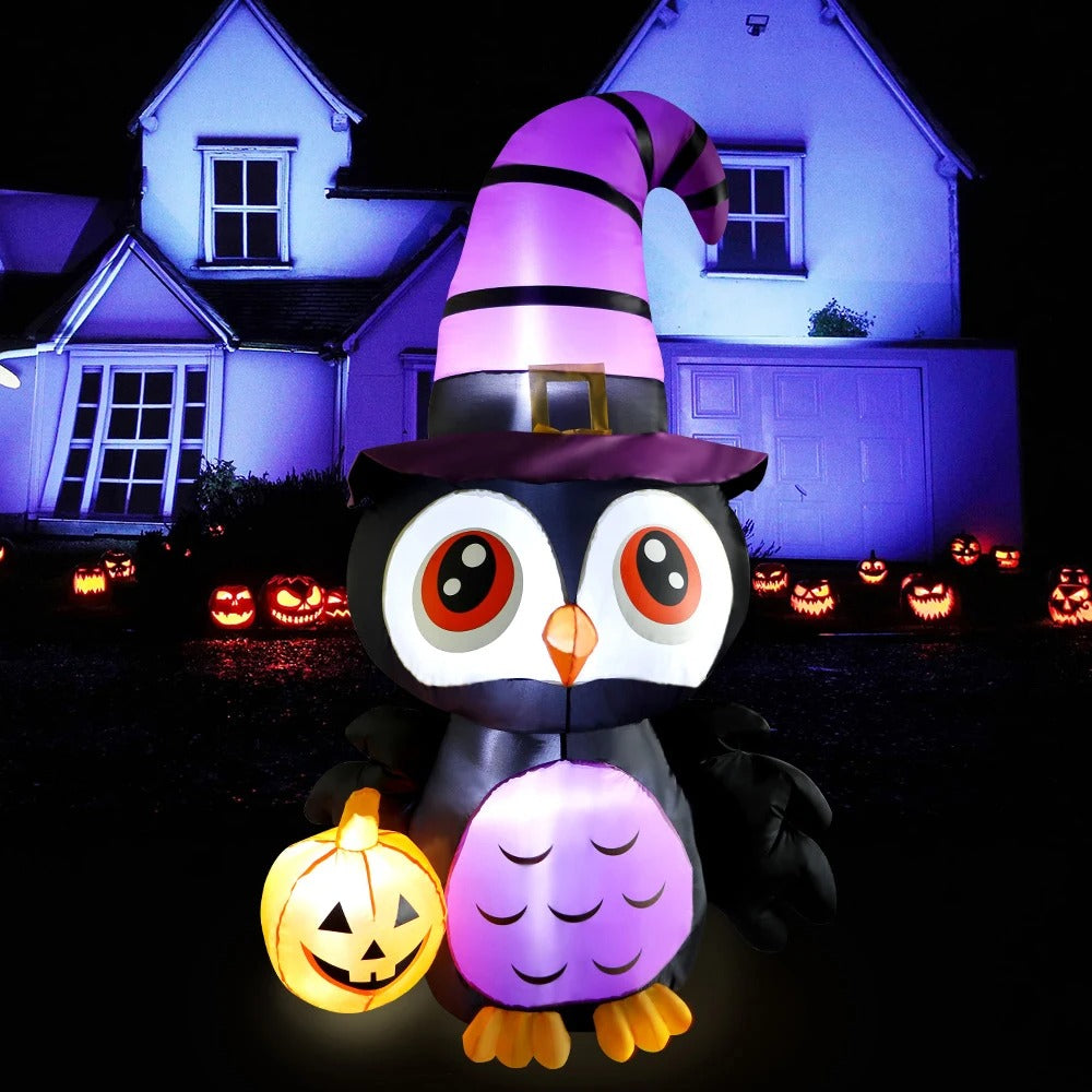Owl Inflatables Halloween Decorations – Pumpkin Creepy Terror Scary Props