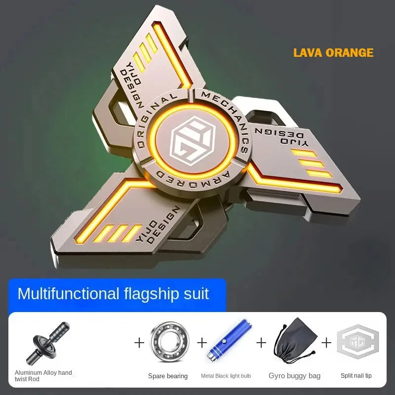 Luminous EDC Metal Fidget Spinner – Glow in the Dark Stress Relief Toy for Adults & Kids