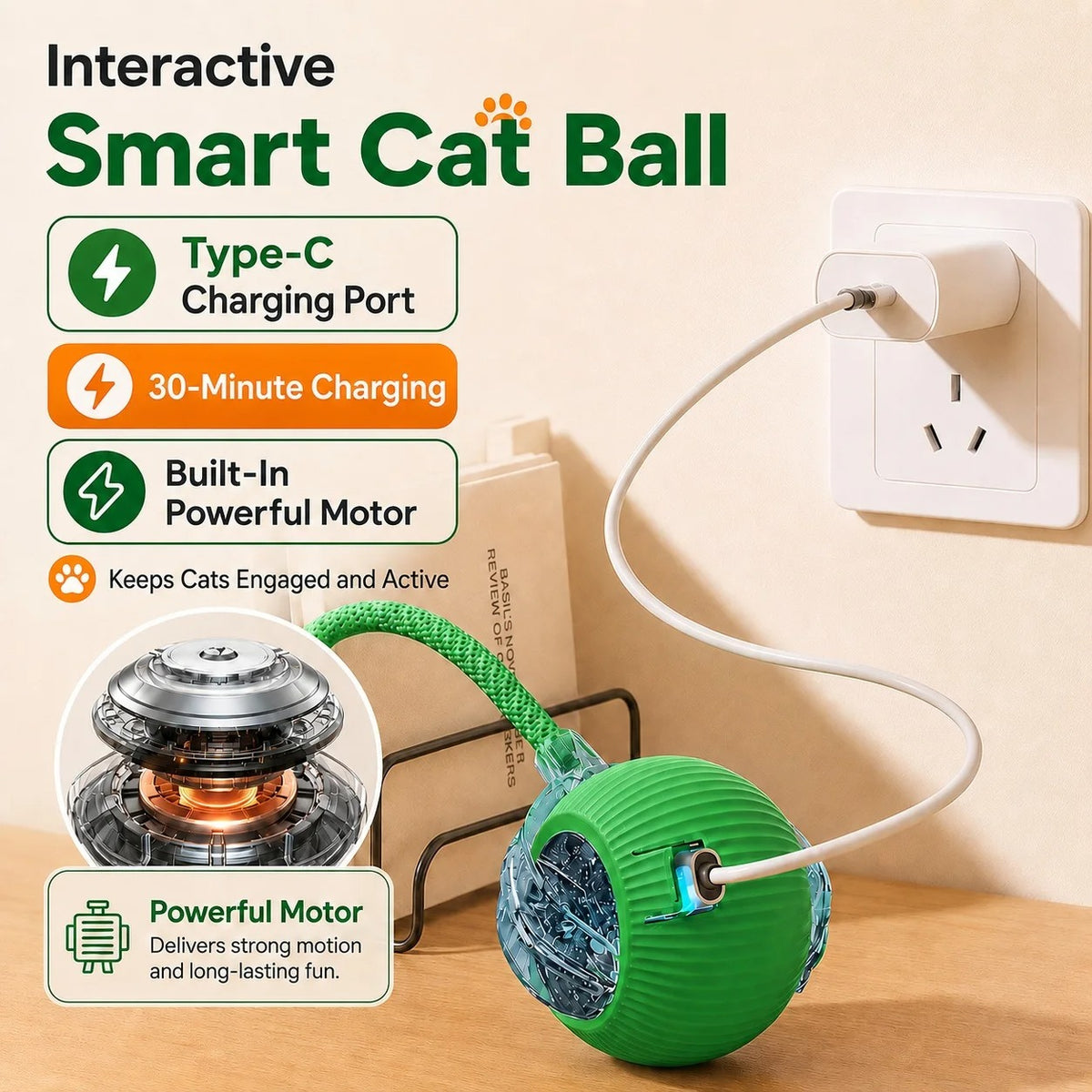 Rechargeable Interactive Cat Ball Toy