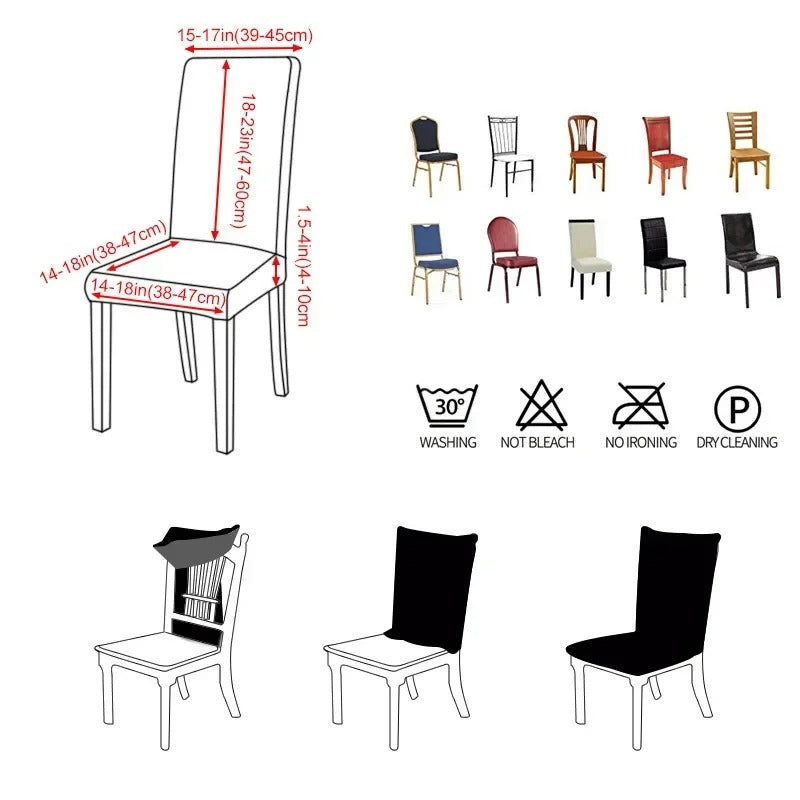 Christmas Dining Chair Covers – Stretch Seat Protector Slipcovers for Xmas Holiday Table Decor