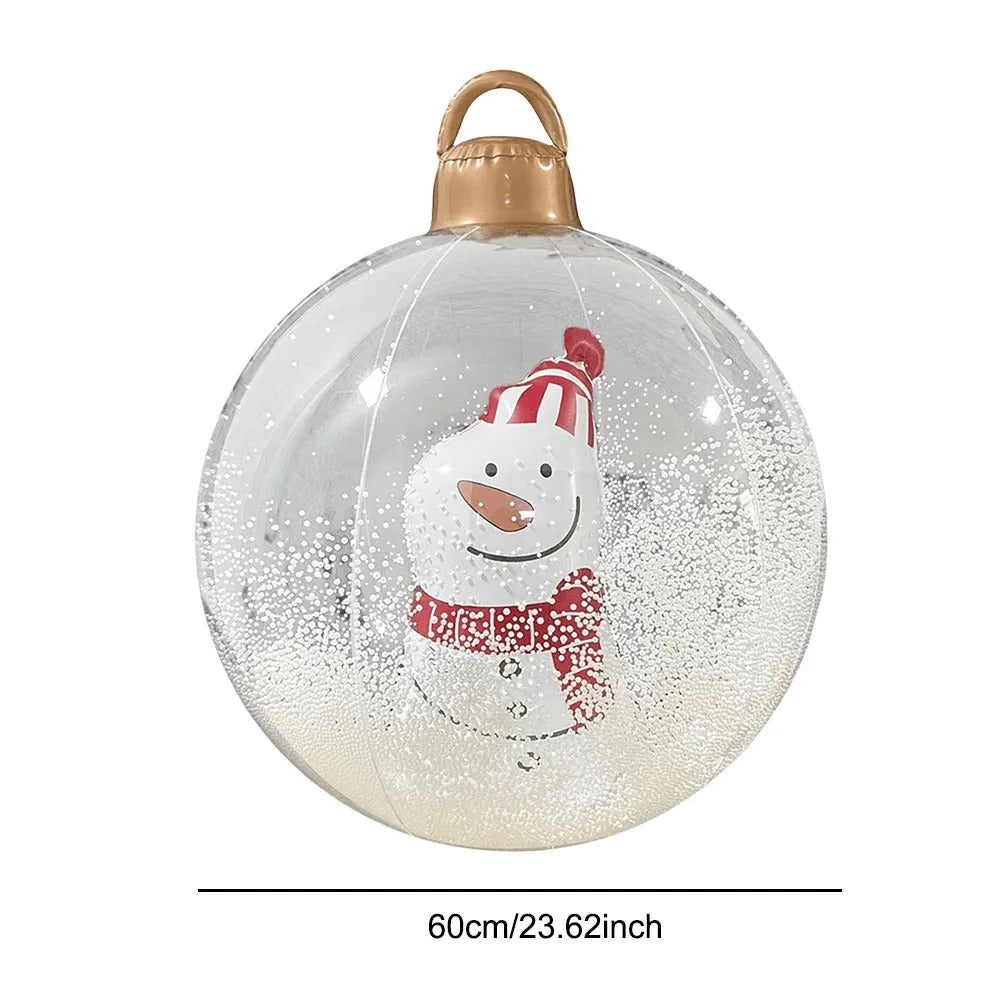 Giant Inflatable Christmas Ball with LED Light – 23.6 Inch Outdoor & Indoor Festive Bauble Decoration