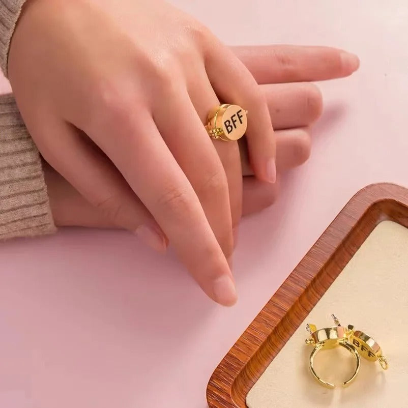Spinner BFF Matching Friendship Rings – Rotating Open Band Forever Best Friend Rings