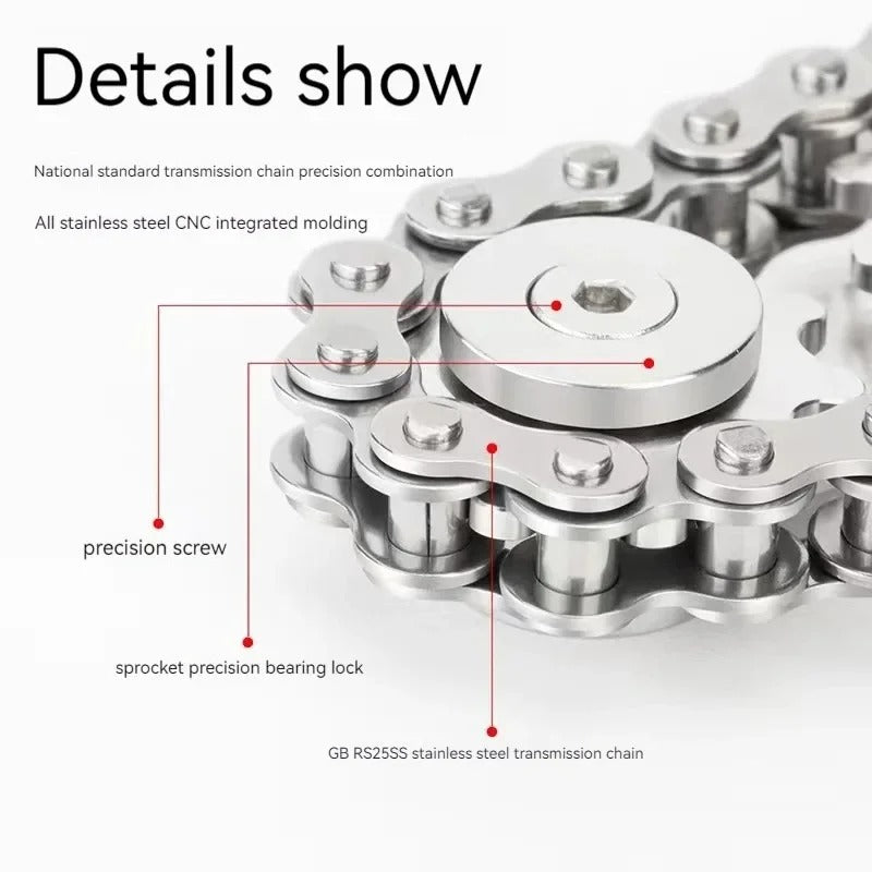 Metal Chain Flywheel Fingertip Gyro Spinner – Anti-Stress Fidget Toy | ADHD & Anxiety Relief