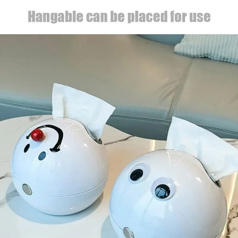 Ball Shaped Cute Emoji Waterproof Toilet Paper Box – Screw Fixed Wall Mount