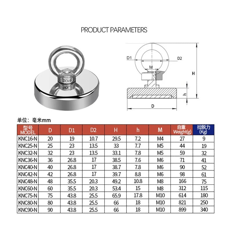 Super Strong Neodymium Fishing Magnets | Heavy-Duty Magnet Fishing Kit