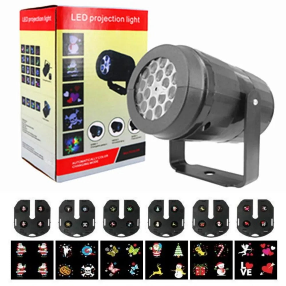 Christmas LED Laser Snowflake Projector Light – 4W Rotating Stage Light for Party & Festive Decoration