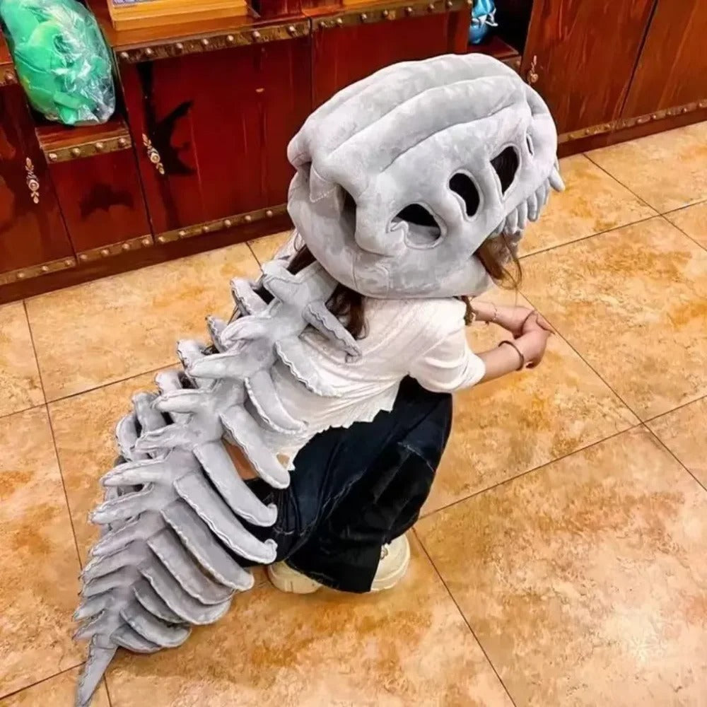Dinosaur Skeleton Plush Headgear – Halloween Costume Accessory