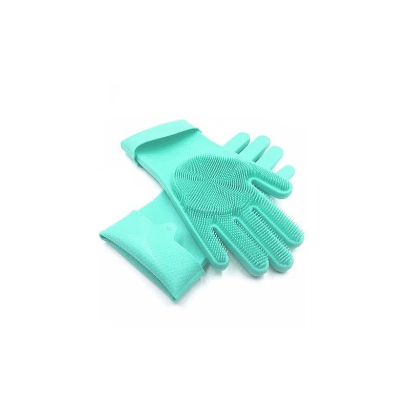 Silicone Pet Bath Brush Gloves – Dog & Cat Grooming Mitt with Massage Bristles