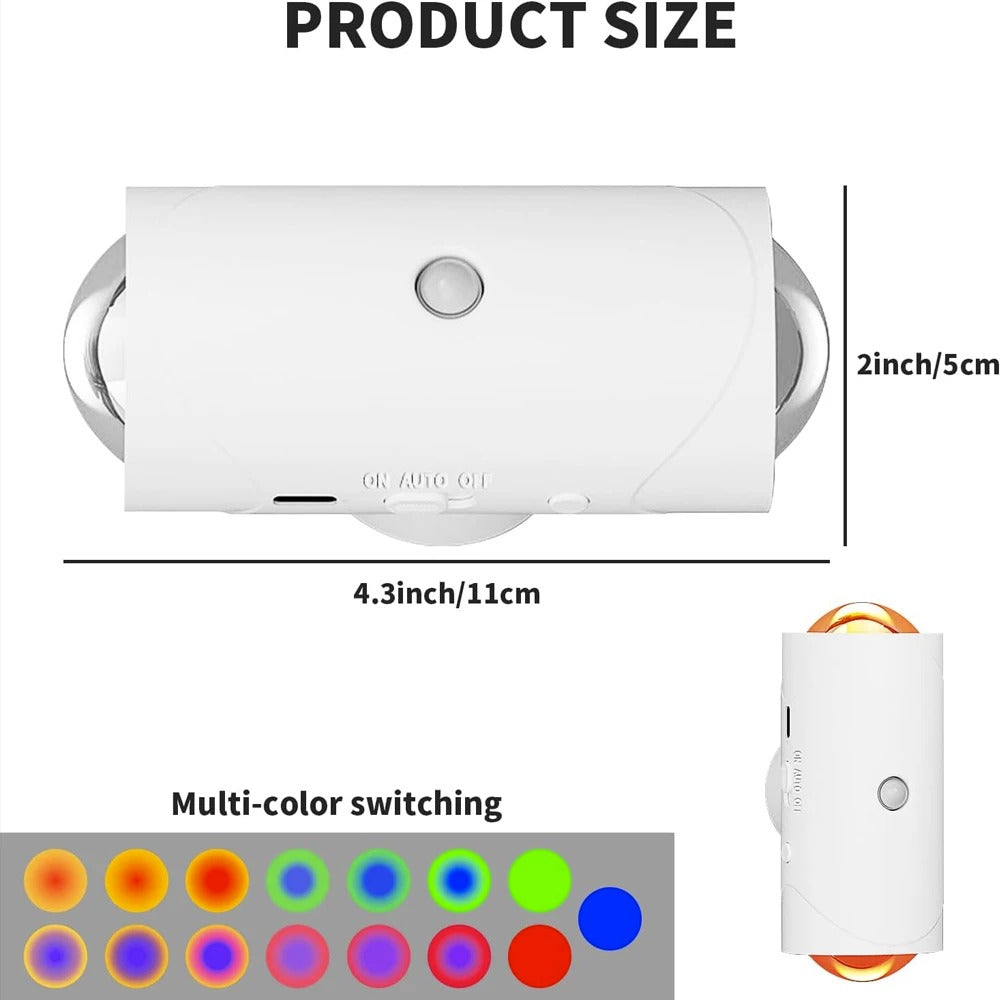 Smart Motion Sensor LED Wall Night Light – Rechargeable RGB & Warm White Magnetic Mount