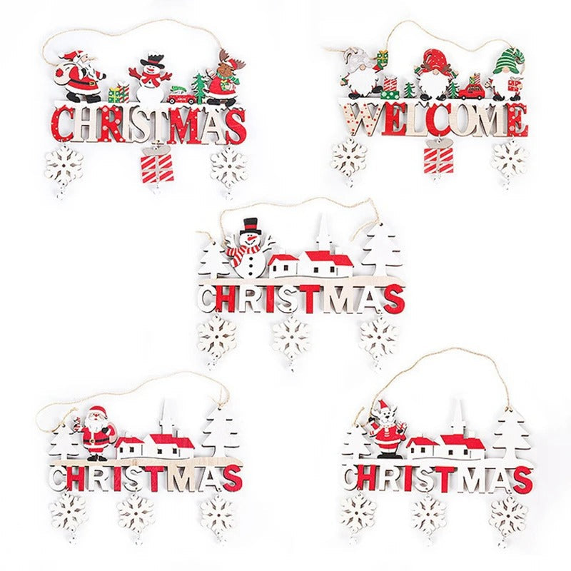 Gnome Santa Claus Wooden Hanging Ornament – Merry Christmas Tree & Wall Decoration