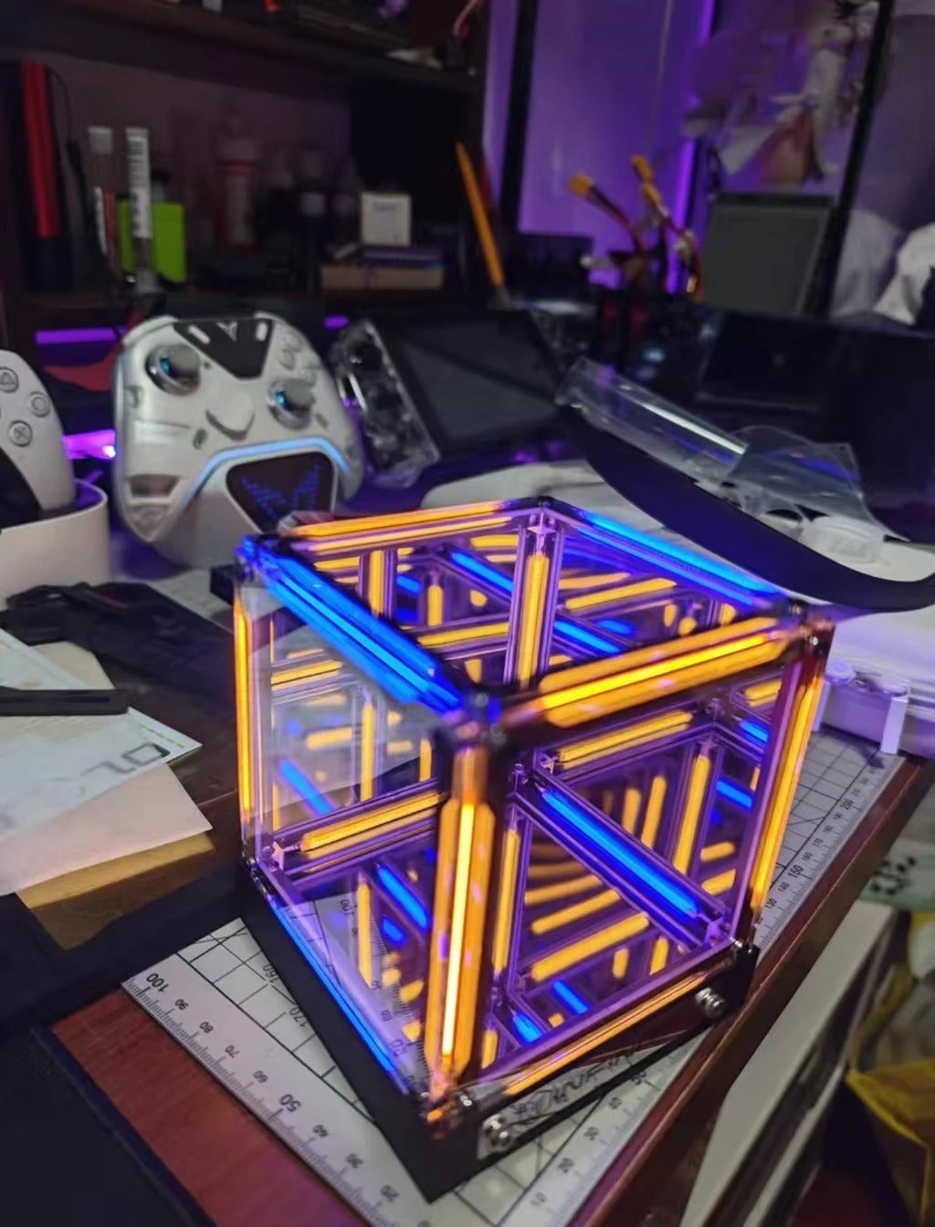 Technology Atmosphere Light 4-Dimensional Space Hypercube Night Light