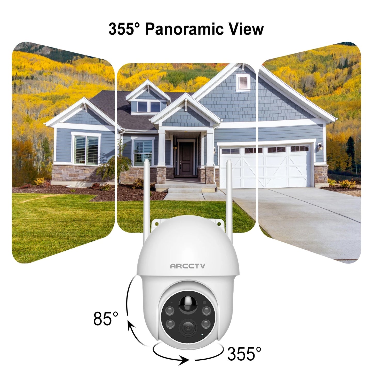 ARCCTV 2K Solar WiFi PTZ Security Camera – Color Night Vision & Two-Way Audio
