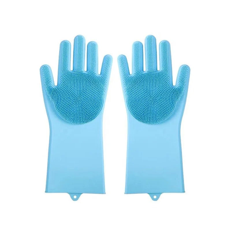 Silicone Pet Bath Brush Gloves – Dog & Cat Grooming Mitt with Massage Bristles