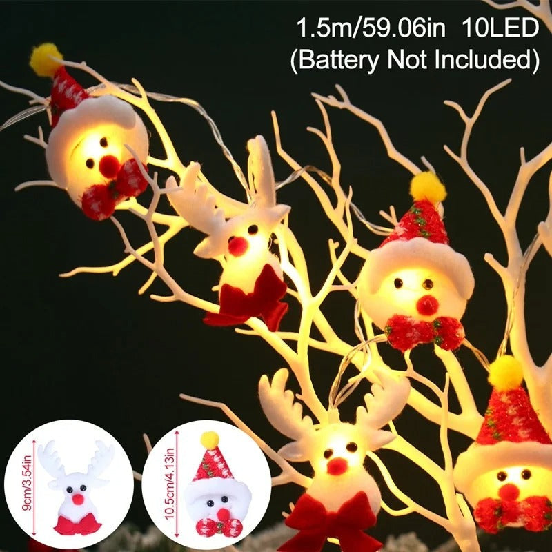 Snowman Christmas LED Garland String Lights – Festive Indoor Fairy Light Decoration for Home & Tree