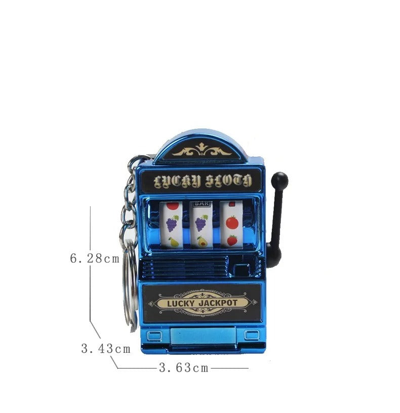Mini Slot Machine Keychain – Novelty Lucky Charm Keyring Toy for Adults & Gambling Enthusiasts - QuirkyFindsHub