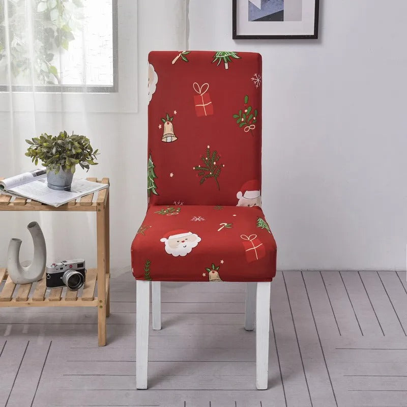 Christmas Dining Chair Covers – Stretch Seat Protector Slipcovers for Xmas Holiday Table Decor