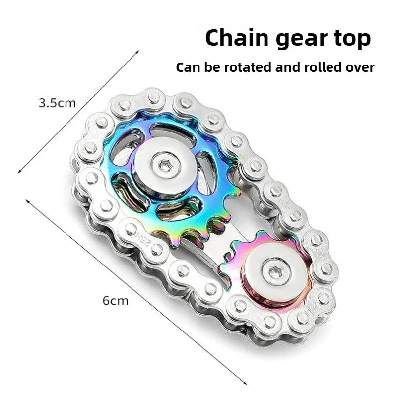 Metal Chain Flywheel Fingertip Gyro Spinner – Anti-Stress Fidget Toy | ADHD & Anxiety Relief