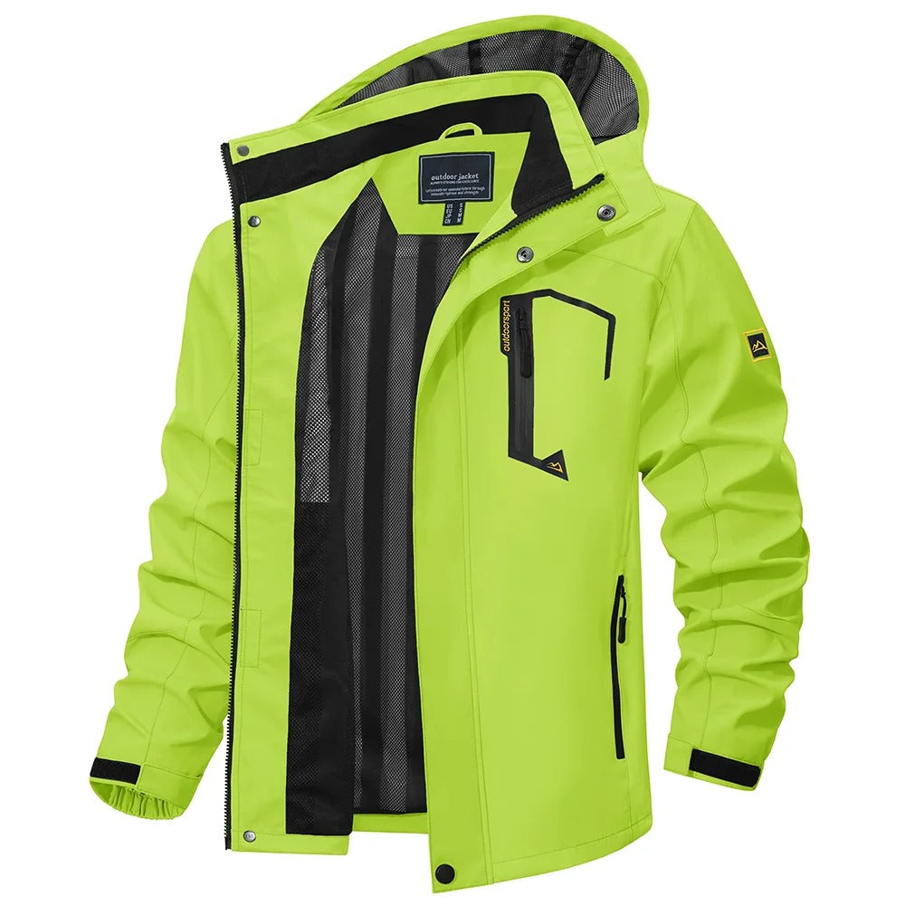 Men’s Waterproof Rain Jacket – Mesh Lined Lightweight Windproof Outdoor Coat
