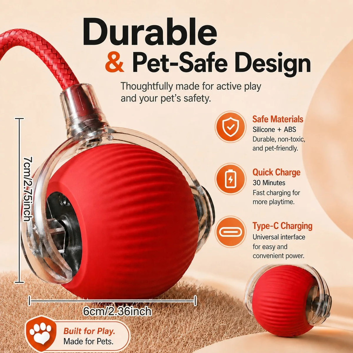 Rechargeable Interactive Cat Ball Toy