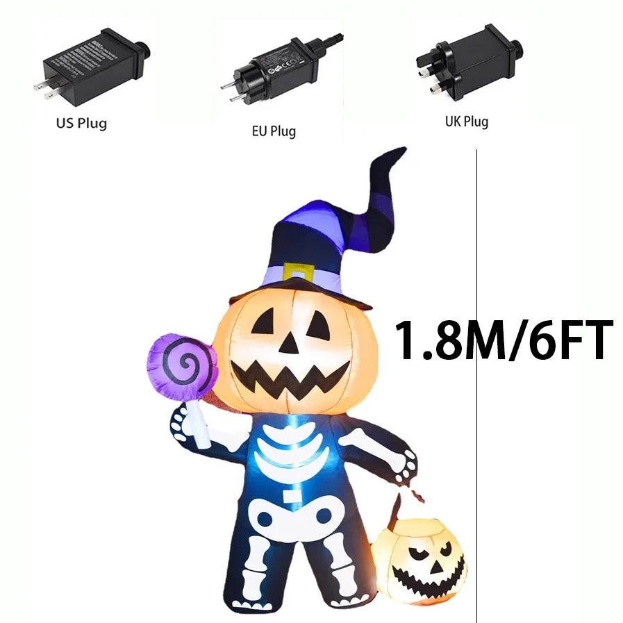 1.8M / 6FT Halloween Inflatable Toy – Giant Pumpkin Skull Ghost