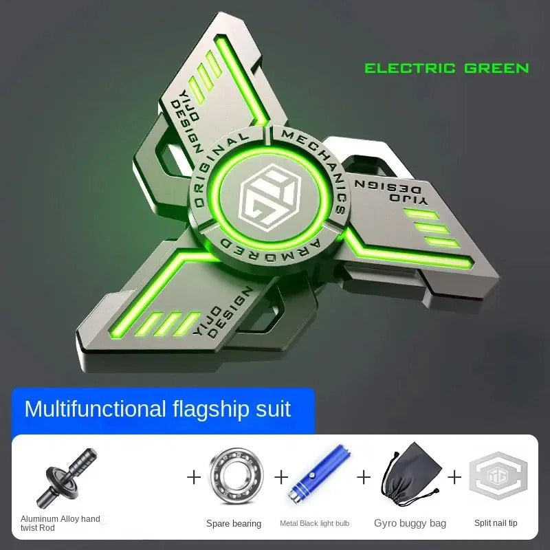 Luminous EDC Metal Fidget Spinner – Glow in the Dark Stress Relief Toy for Adults & Kids