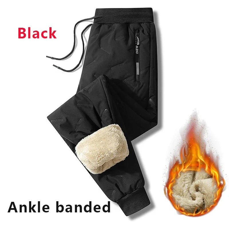 Men’s Winter Fleece Sweatpants – Plush Thick Lambswool Thermal Trousers for Cold Weather