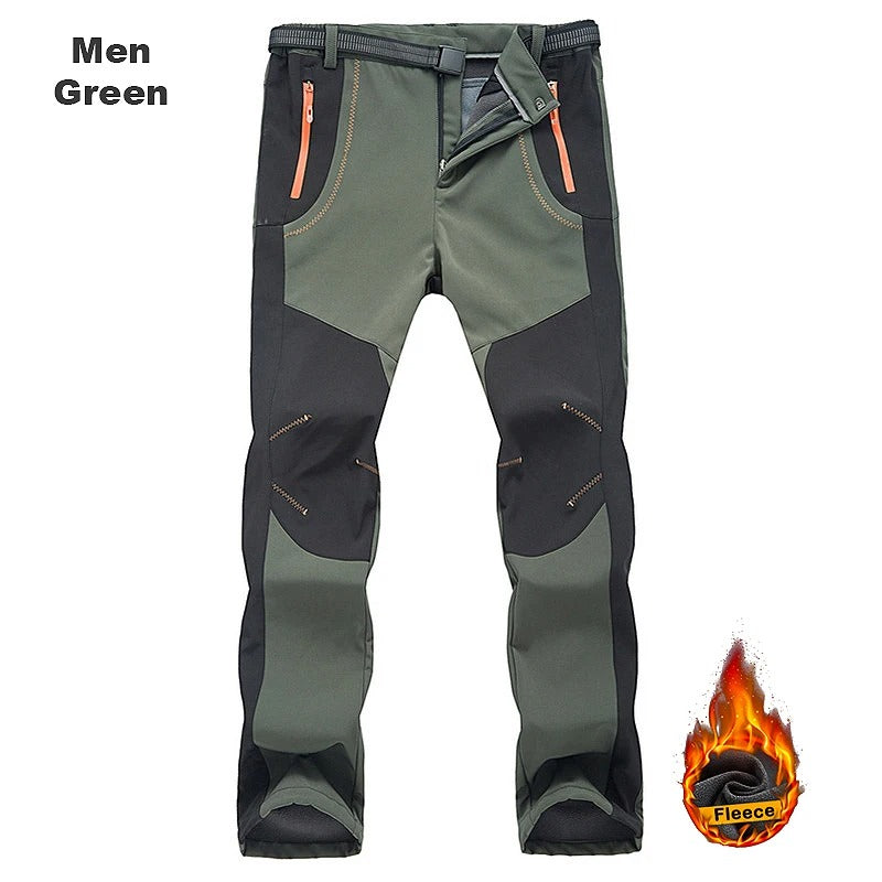 Men's Thick Warm Fleece Hiking Pants – Waterproof Windproof Outdoor Trekking Trousers | S–5XL