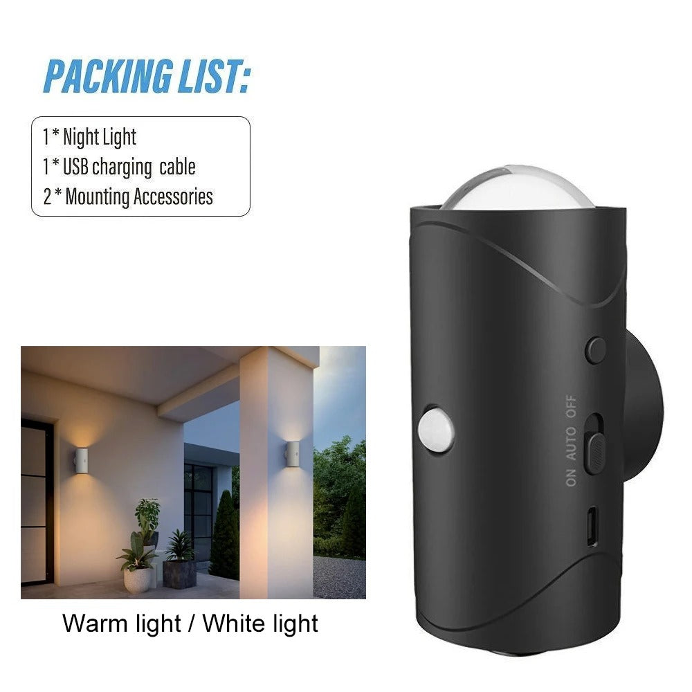Smart Motion Sensor LED Wall Night Light – Rechargeable RGB & Warm White Magnetic Mount