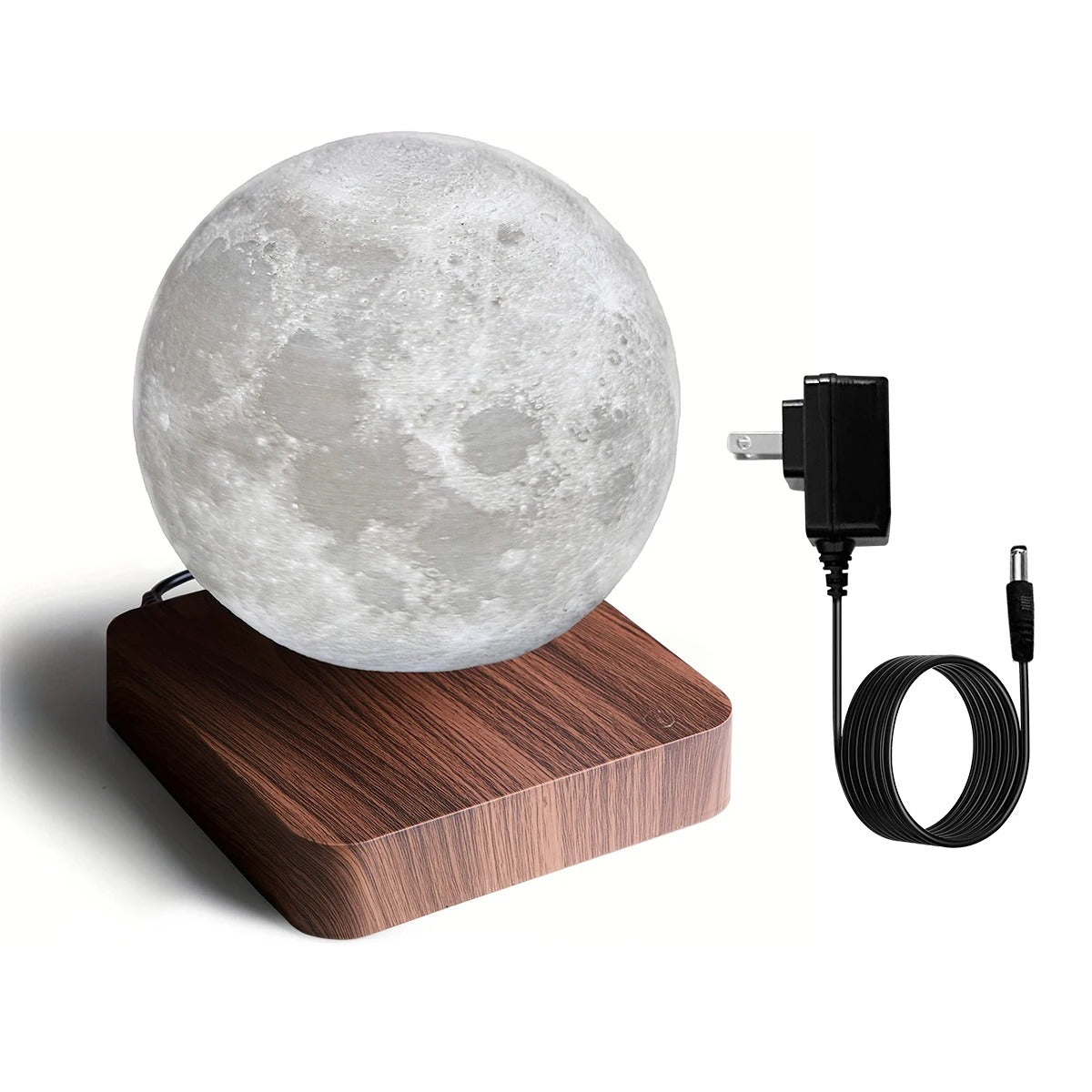 Magnetic Levitating Moon Lamp – 3D Printed, 3-Color LED Night Light with Wooden Base