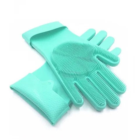 Silicone Pet Bath Brush Gloves – Dog & Cat Grooming Mitt with Massage Bristles