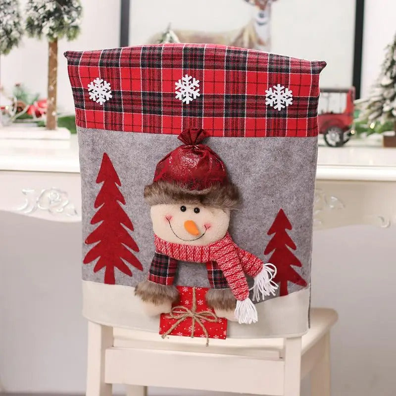 3D Cartoon Figurine Chair Cover Set – Faux Leather Seat Cushion & Back Cover for Home & Office
