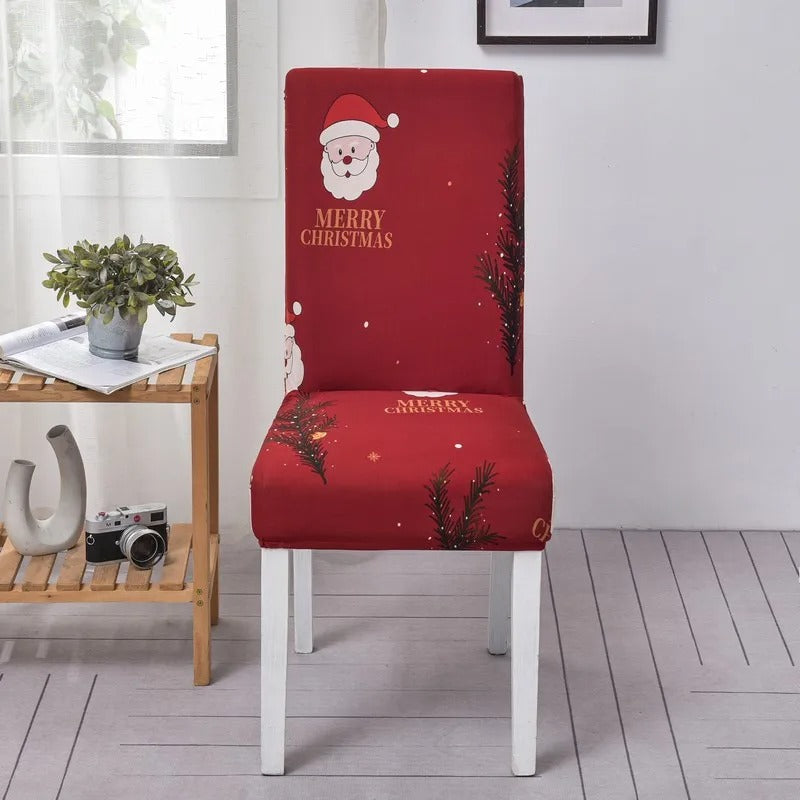 Christmas Dining Chair Covers – Stretch Seat Protector Slipcovers for Xmas Holiday Table Decor