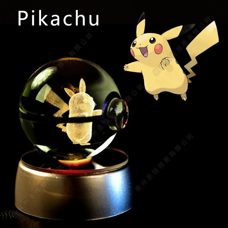 Pokémon 3D Crystal Ball Night Light with Colour-Changing LED Base