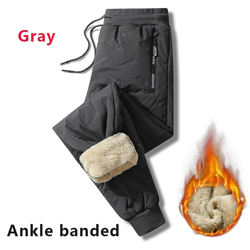 Men’s Winter Fleece Sweatpants – Plush Thick Lambswool Thermal Trousers for Cold Weather