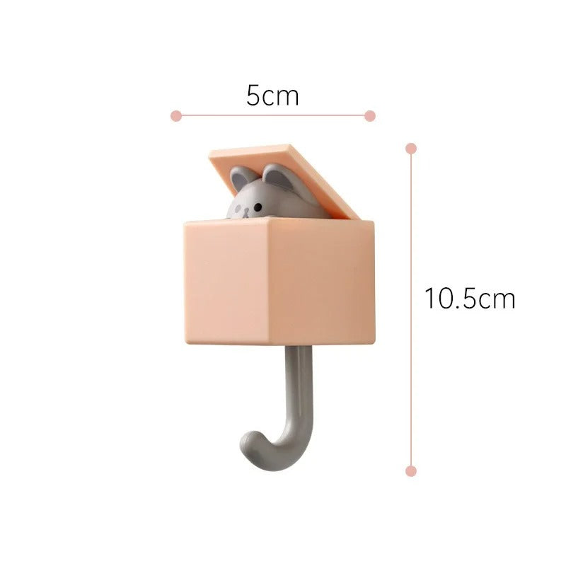 Adhesive Cartoon Cat Hooks