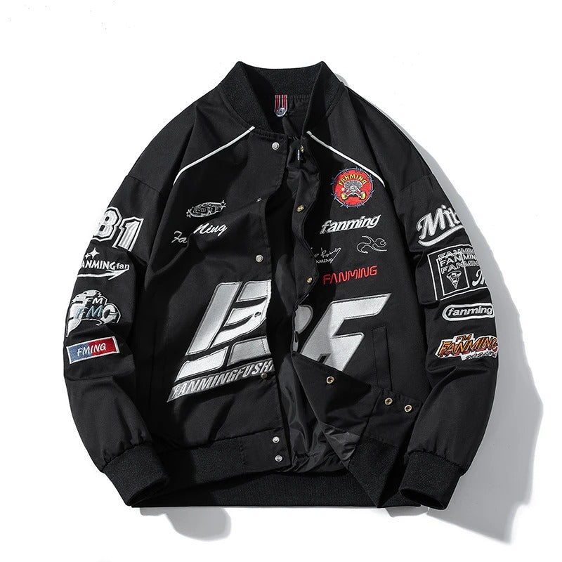 Letter Embroidery Autumn Winter Jacket – Warm Streetwear Style