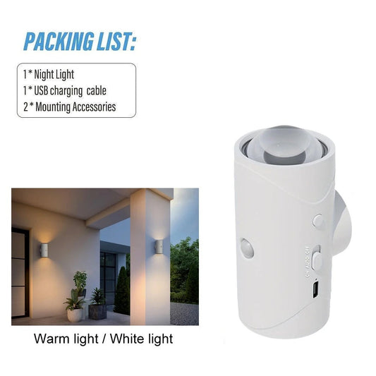Smart Motion Sensor LED Wall Night Light – Rechargeable RGB & Warm White Magnetic Mount