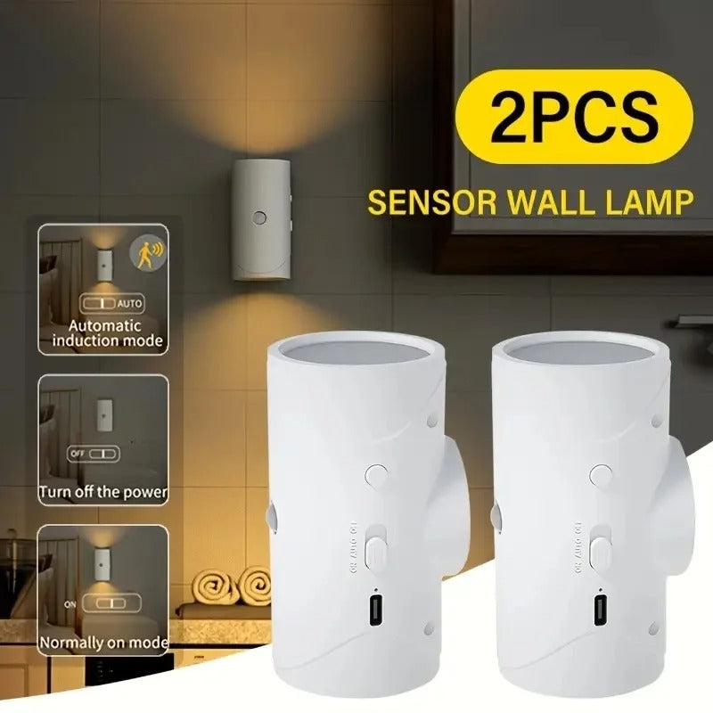 Smart Motion Sensor LED Wall Night Light – Rechargeable RGB & Warm White Magnetic Mount