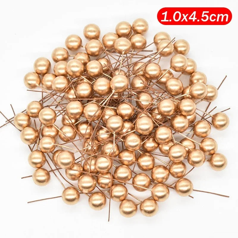 Mini Artificial Red Berries – Fake Cherry Stamens for Christmas Wreaths, Floral Crafts & Decorations